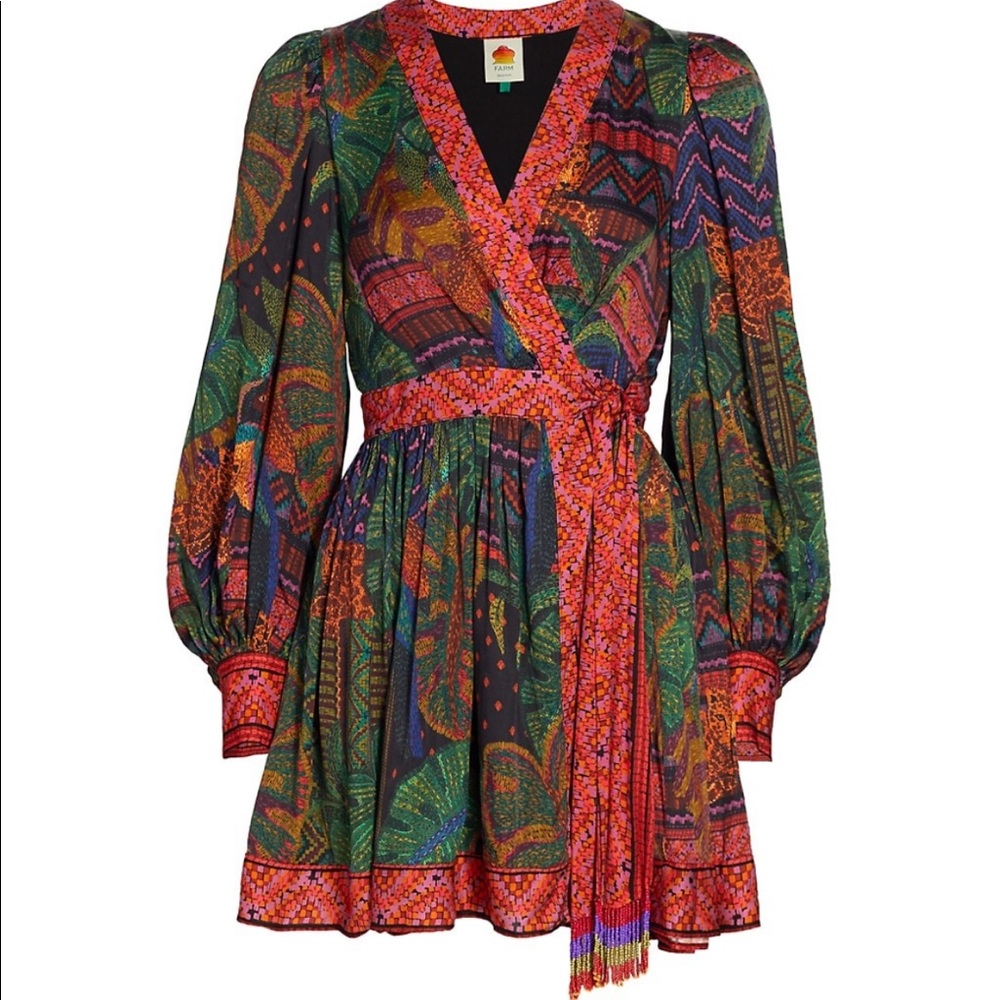 NWOT Farm Rio Forest Tapestry Wrap Dress Size M